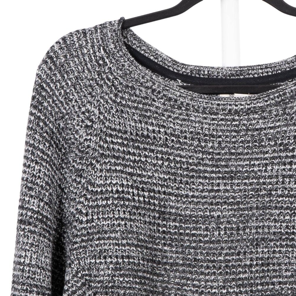 Style & Co Sweater XL Womens Gray Textured Soft Knit Rolled Sleeves Round Neck - Picture 2 of 5
